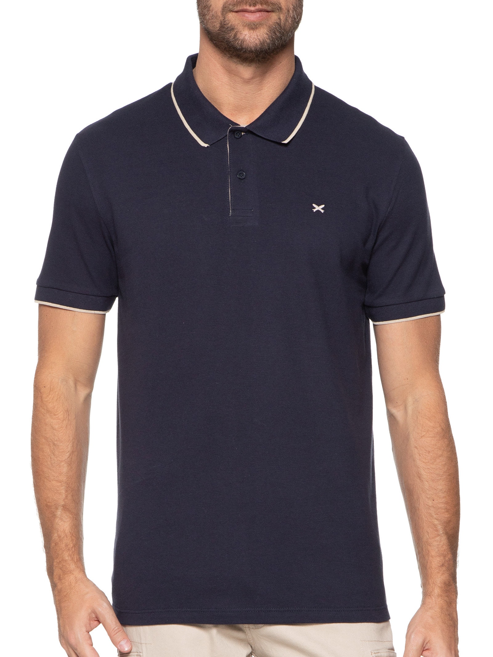 Polo Masculina Friso Azul Hering