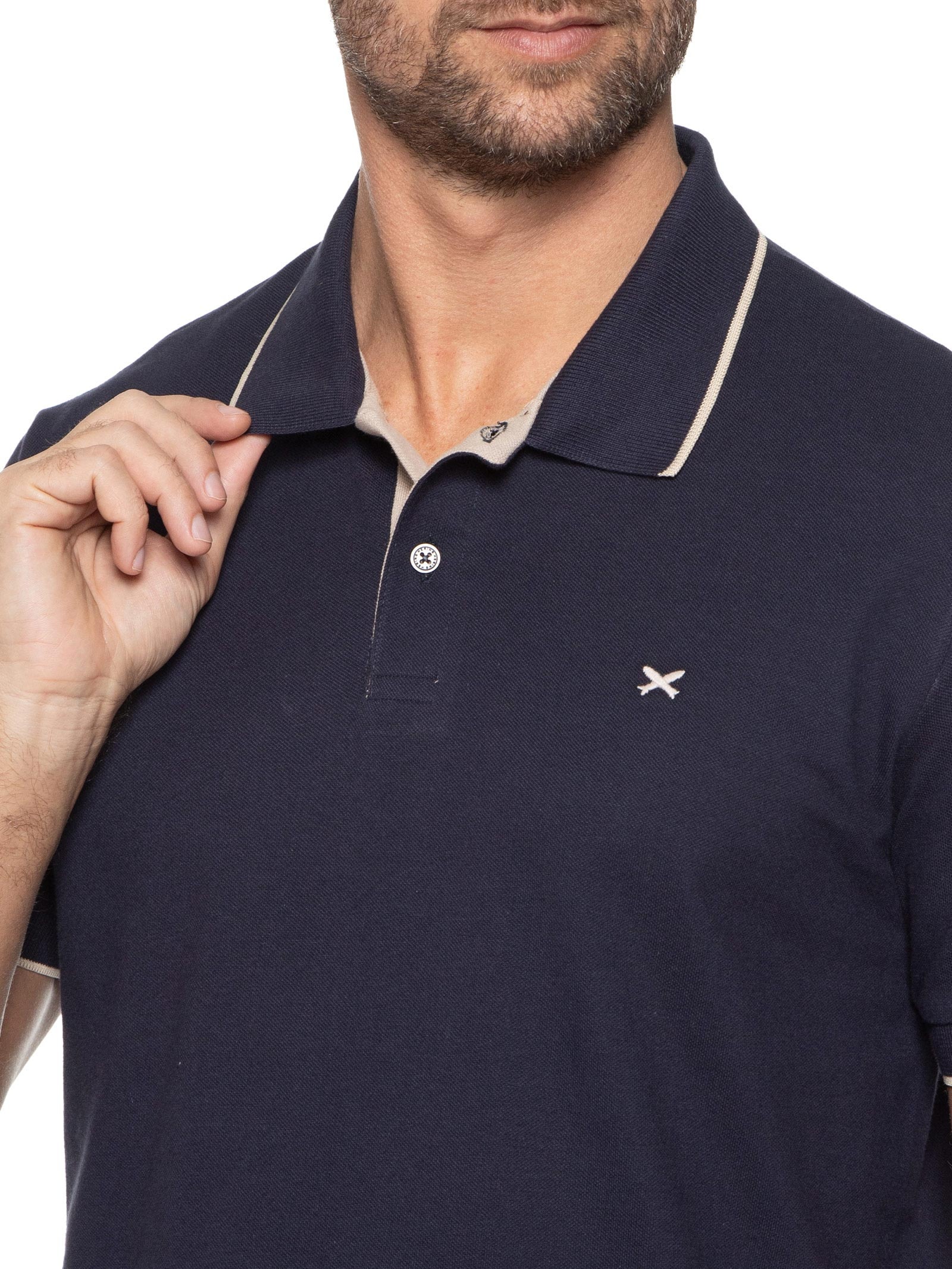 Polo Masculina Friso Azul Hering