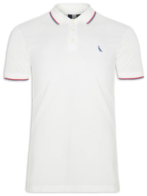 Polo Masculina Friso Duplo – Off White