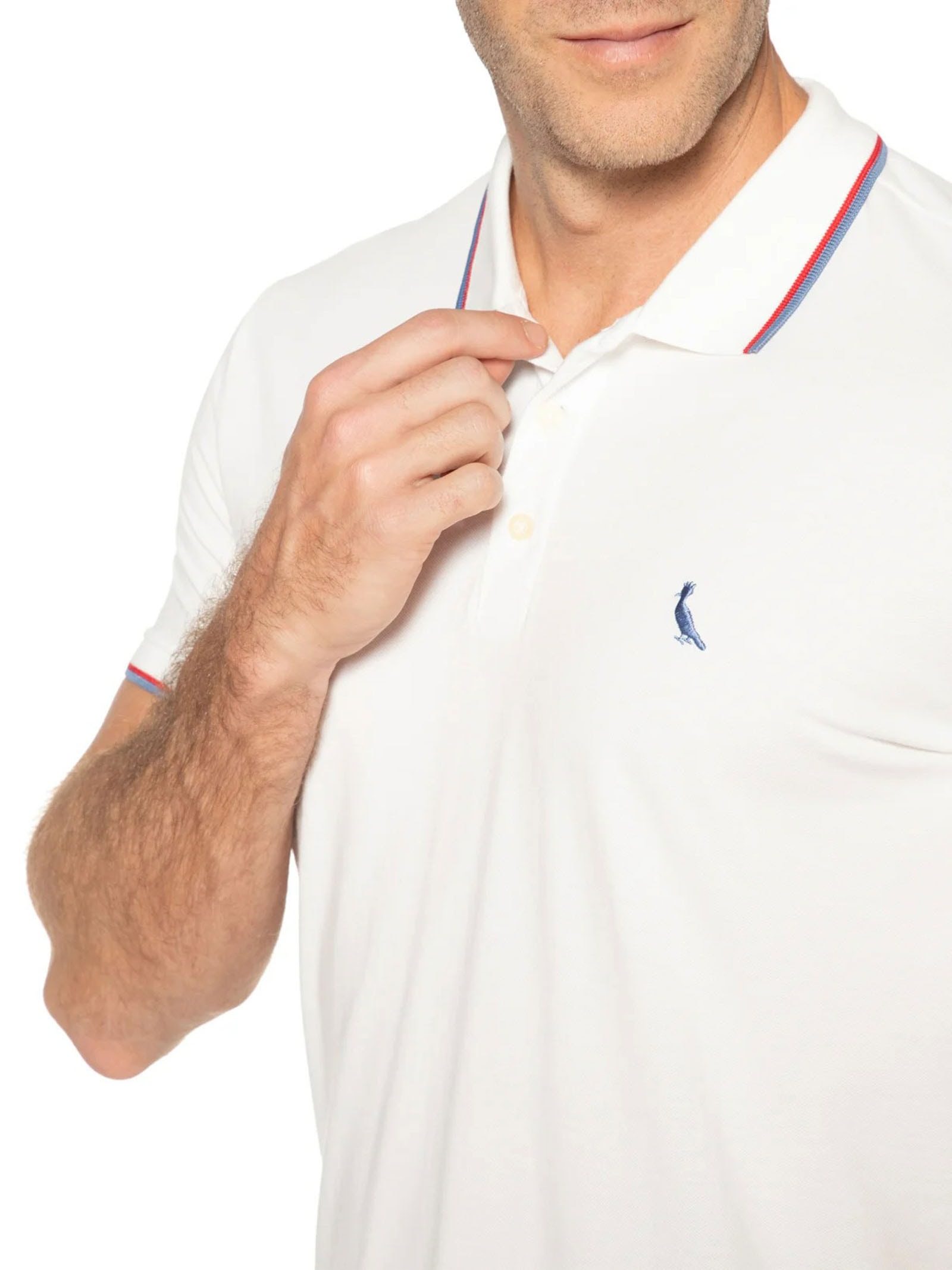 Polo Masculina Friso Duplo Off White Reserva