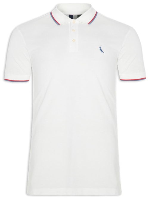 Polo Masculina Friso Duplo - Off White