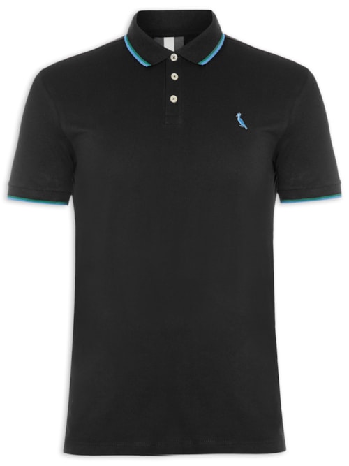 Polo Masculina Friso Duplo – Preto