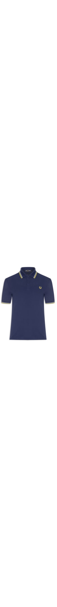 Polo Masculina Friso Duplo Regular Fit Em Piquet De Algodão - Azul