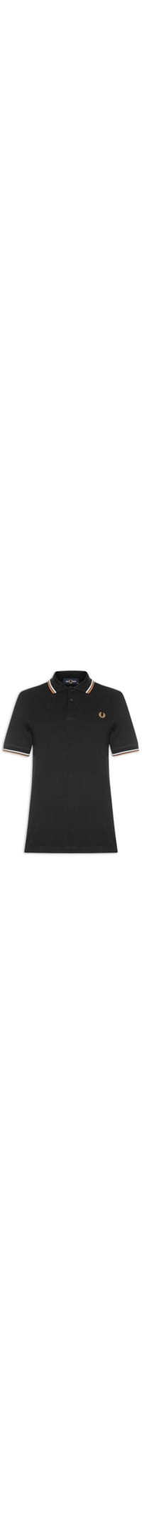 Polo Masculina Friso Duplo Regular Fit Em Piquet De Algodão - Preto