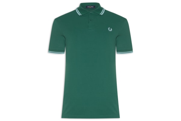 Polo Masculina Friso Duplo Regular Fit Em Piquet De Algodão - Verde