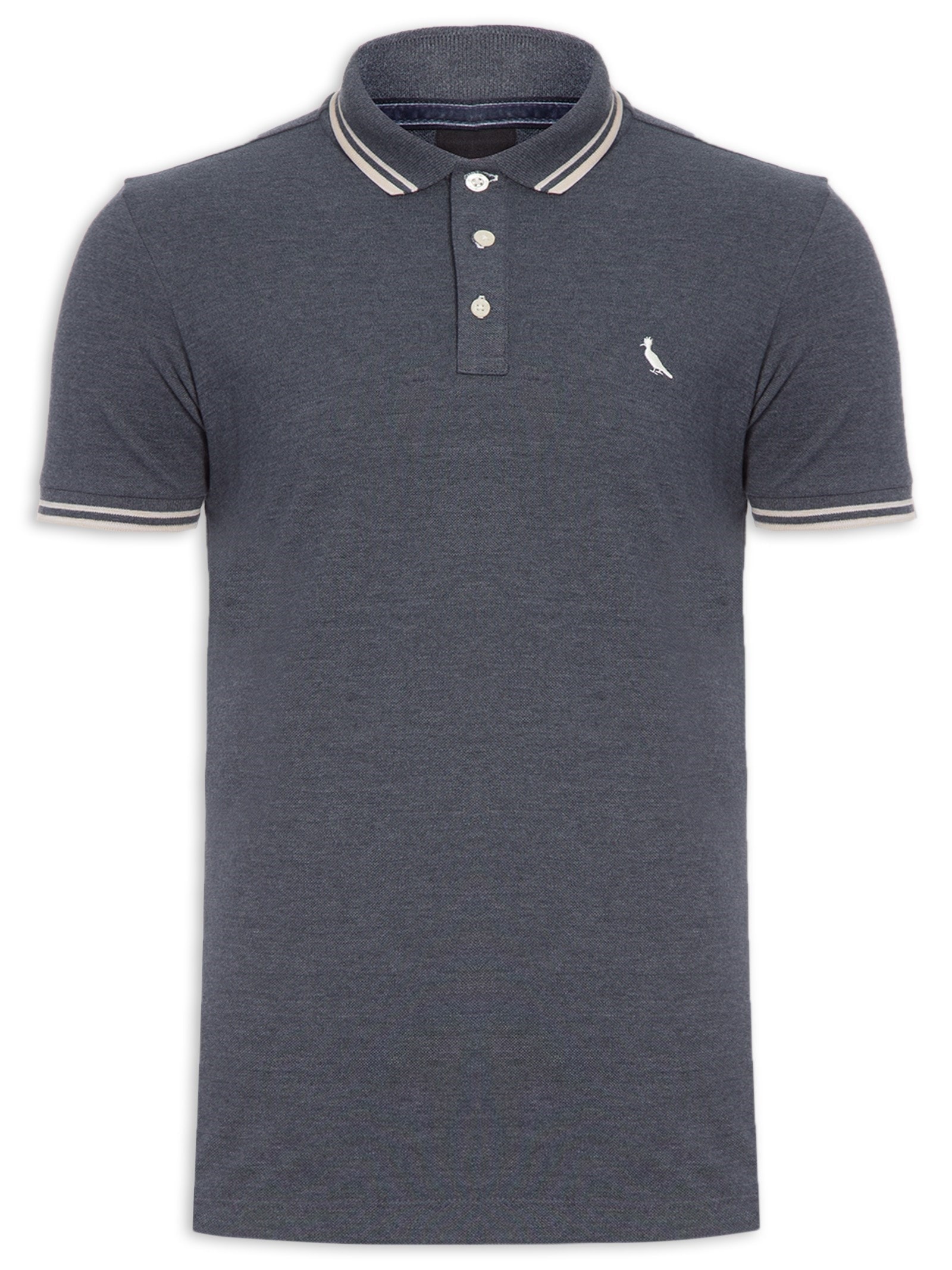 Polo Masculina Friso Rajado Azul Reserva