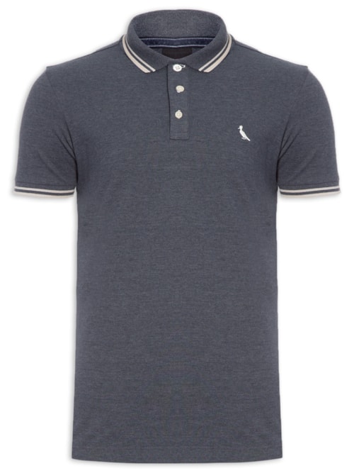 Polo Masculina Friso Rajado - Azul