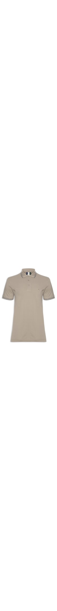 Polo Masculina Friso Rajado - Marrom