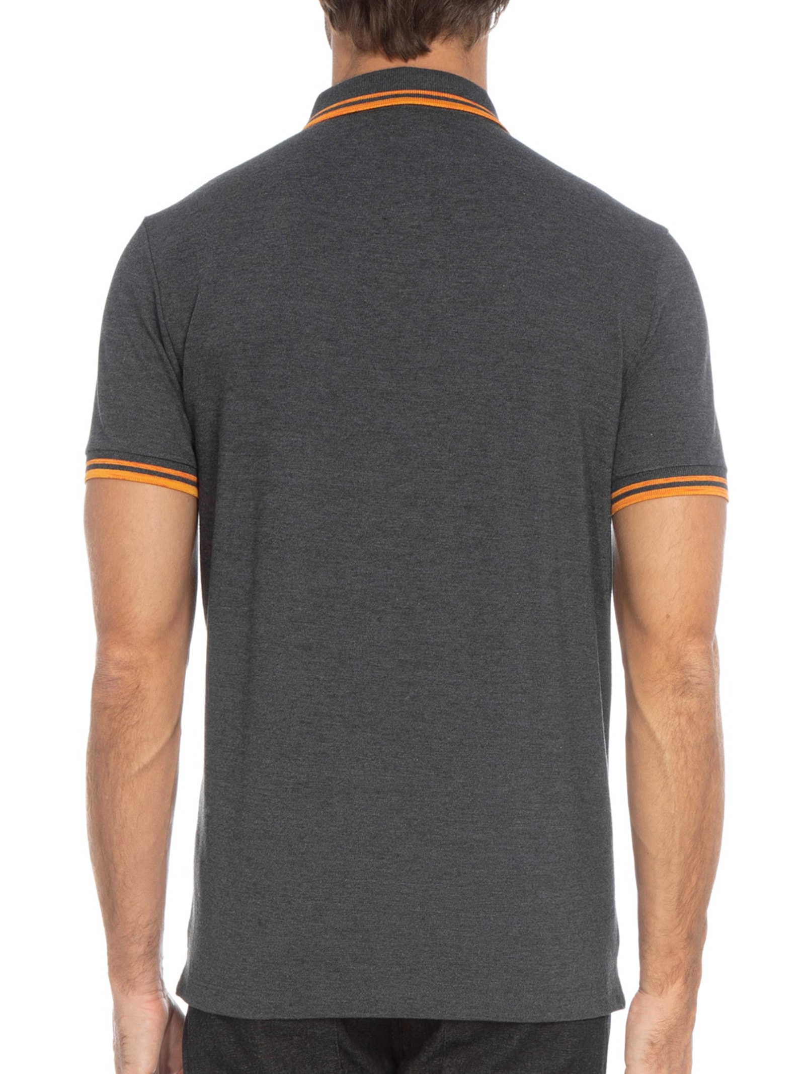 Polo Masculina Friso Rajado Preto Reserva