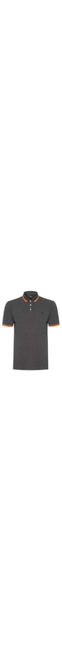 Polo Masculina Friso Rajado - Preto