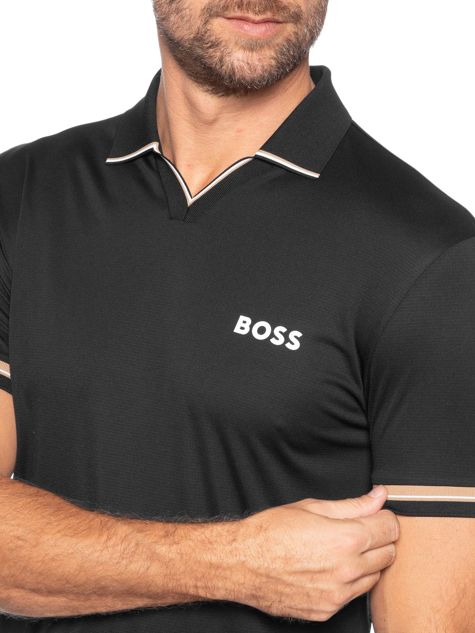 Polo Masculina Friso Regular fit Preto Boss