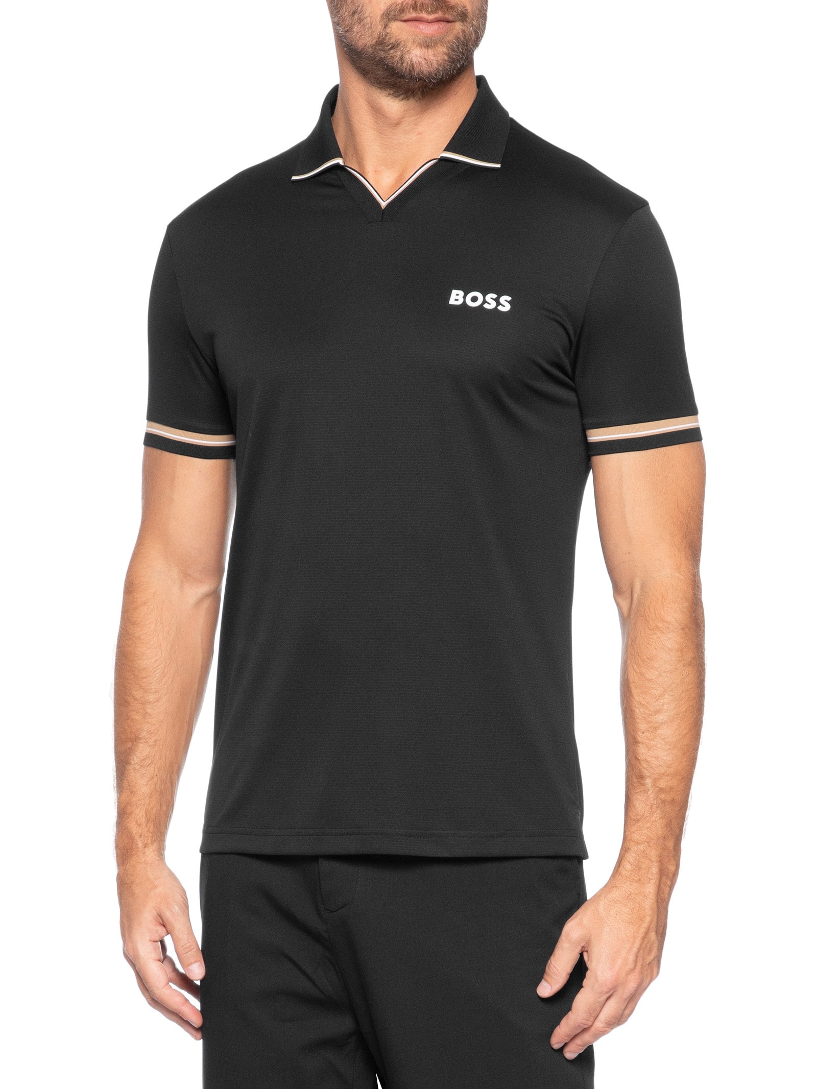 Polo Masculina Friso Regular fit Preto Boss