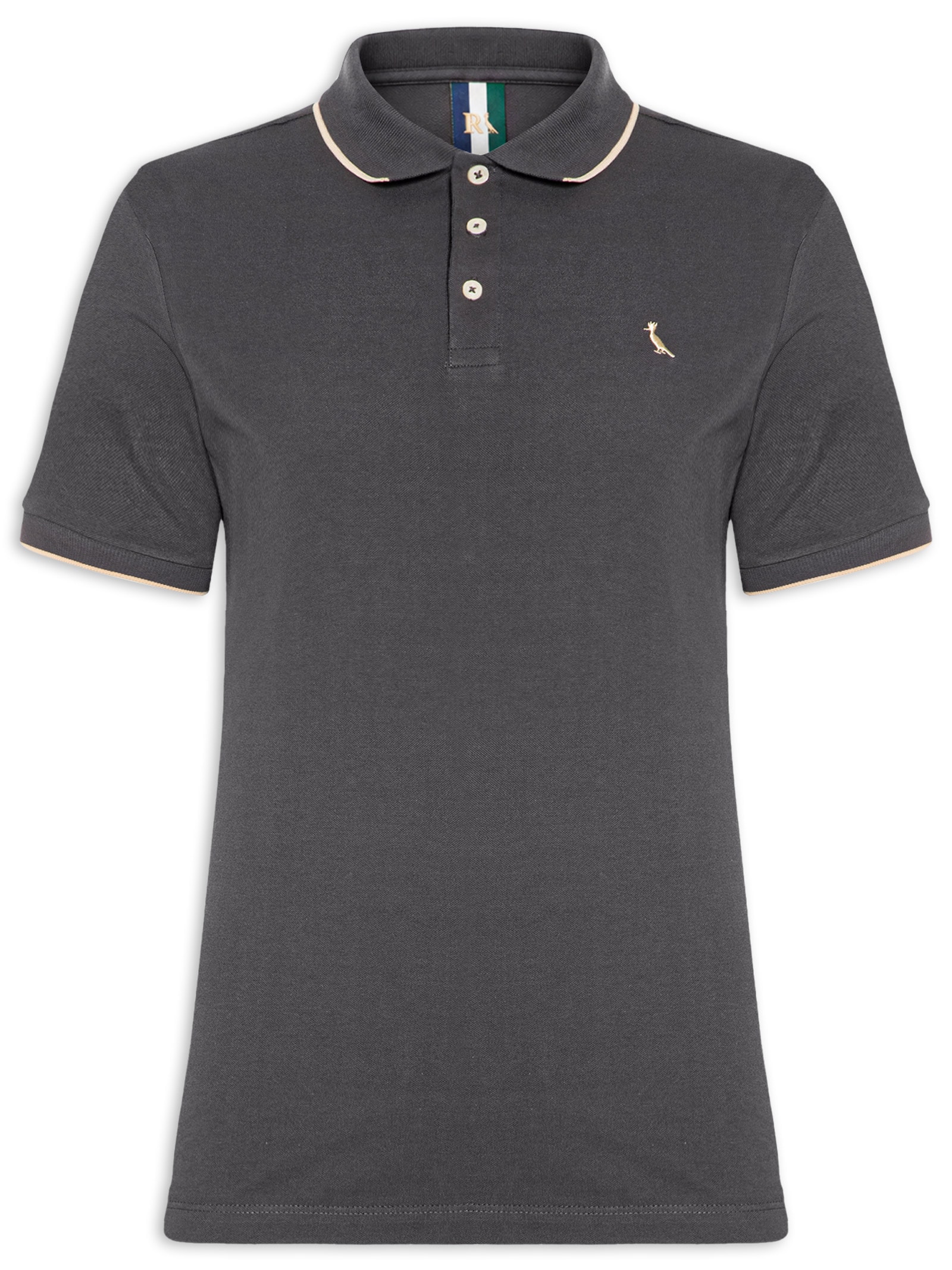Polo Masculina Friso Único Co Cinza Reserva