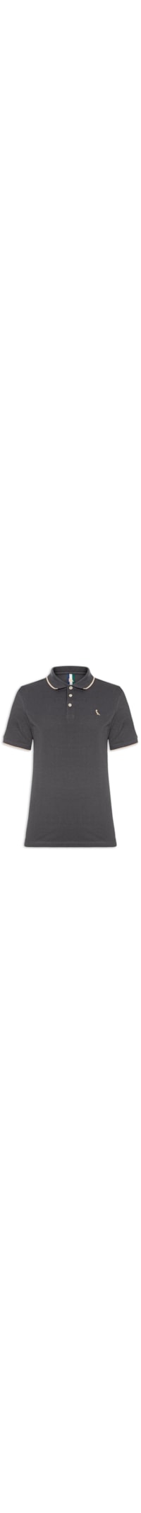 Polo Masculina Friso Único Co - Cinza