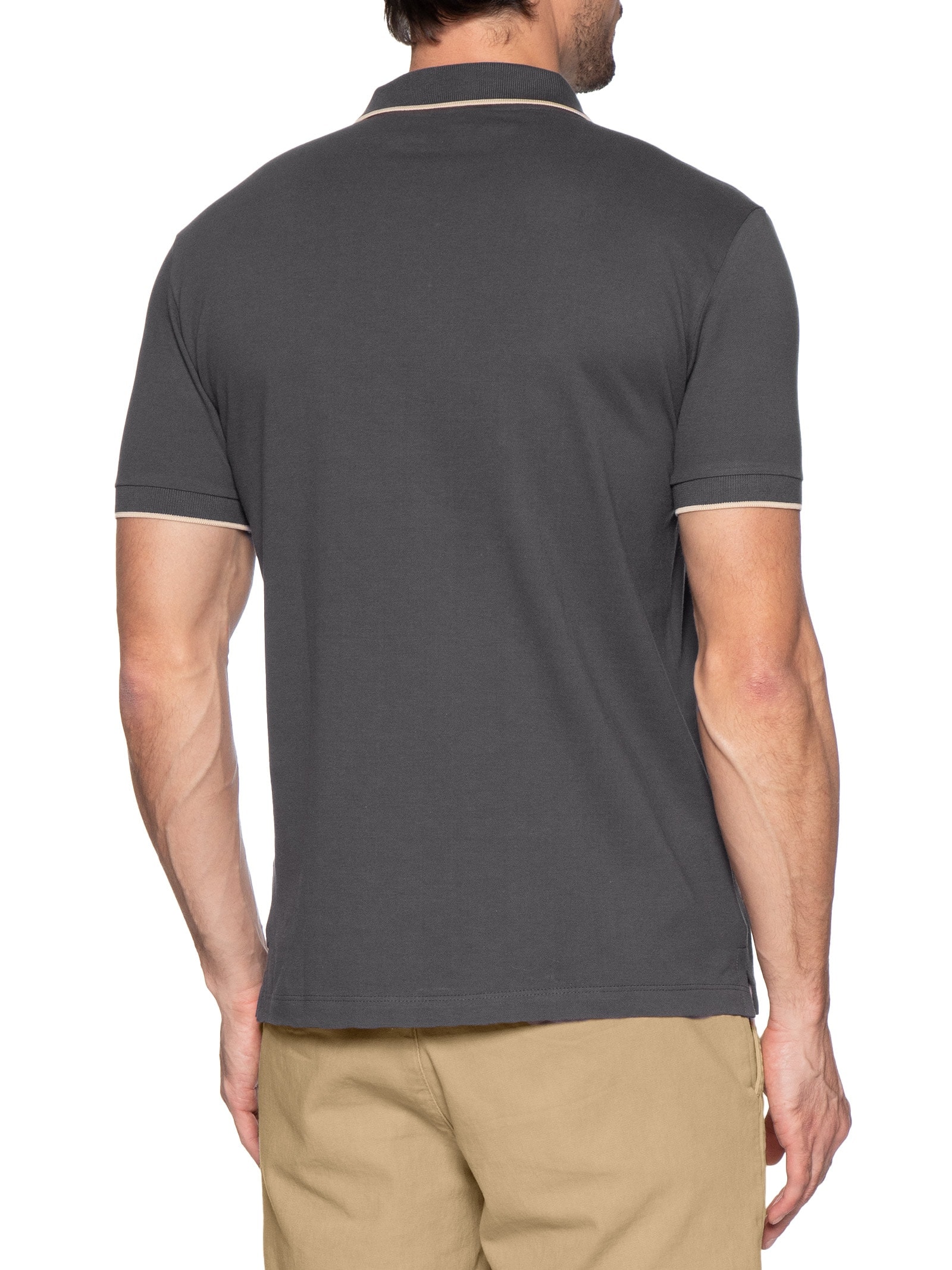 Polo Masculina Friso Único Co Cinza Reserva