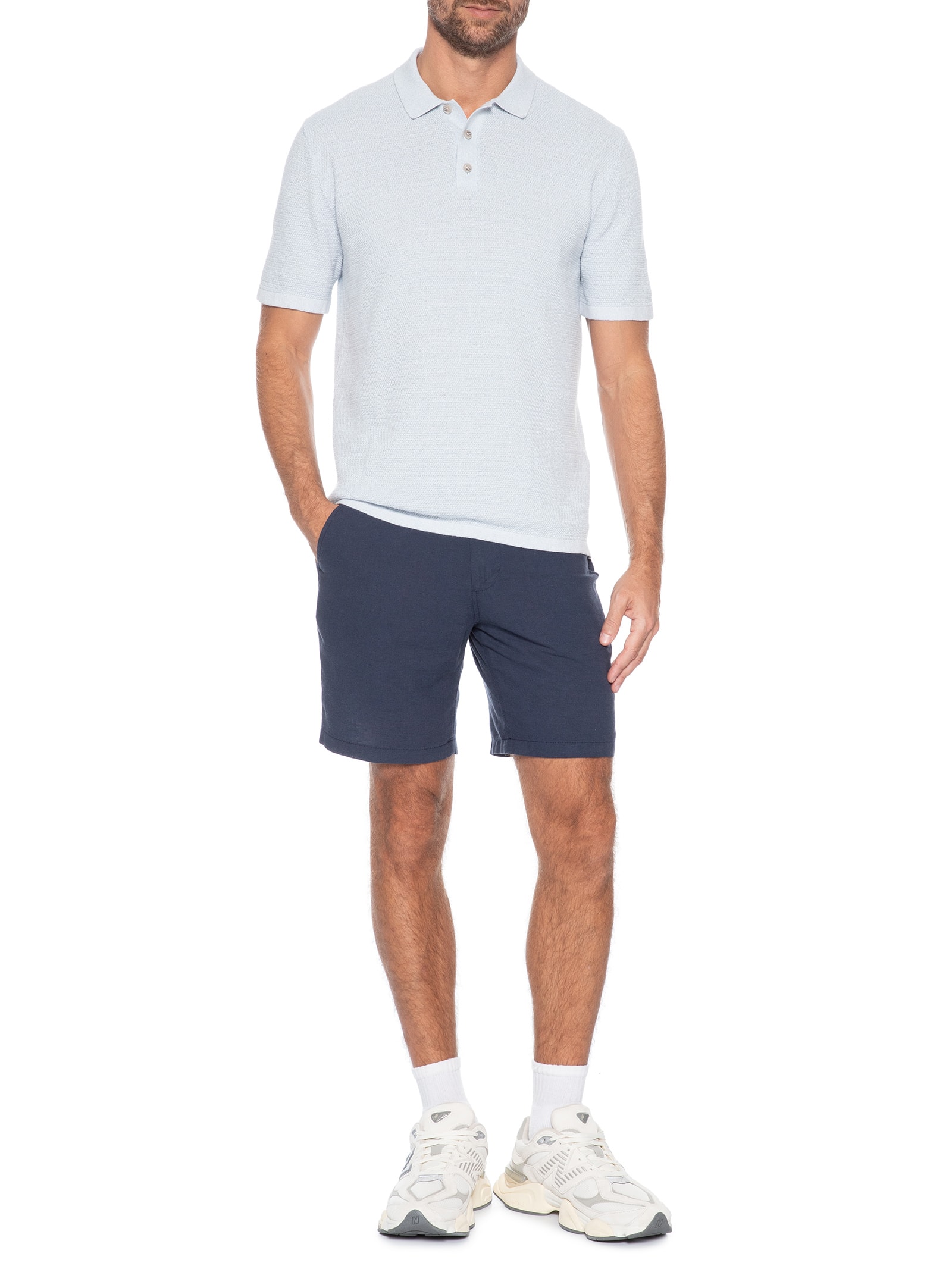 Polo Masculina George Algodão Orgânico Azul Jack & Jones