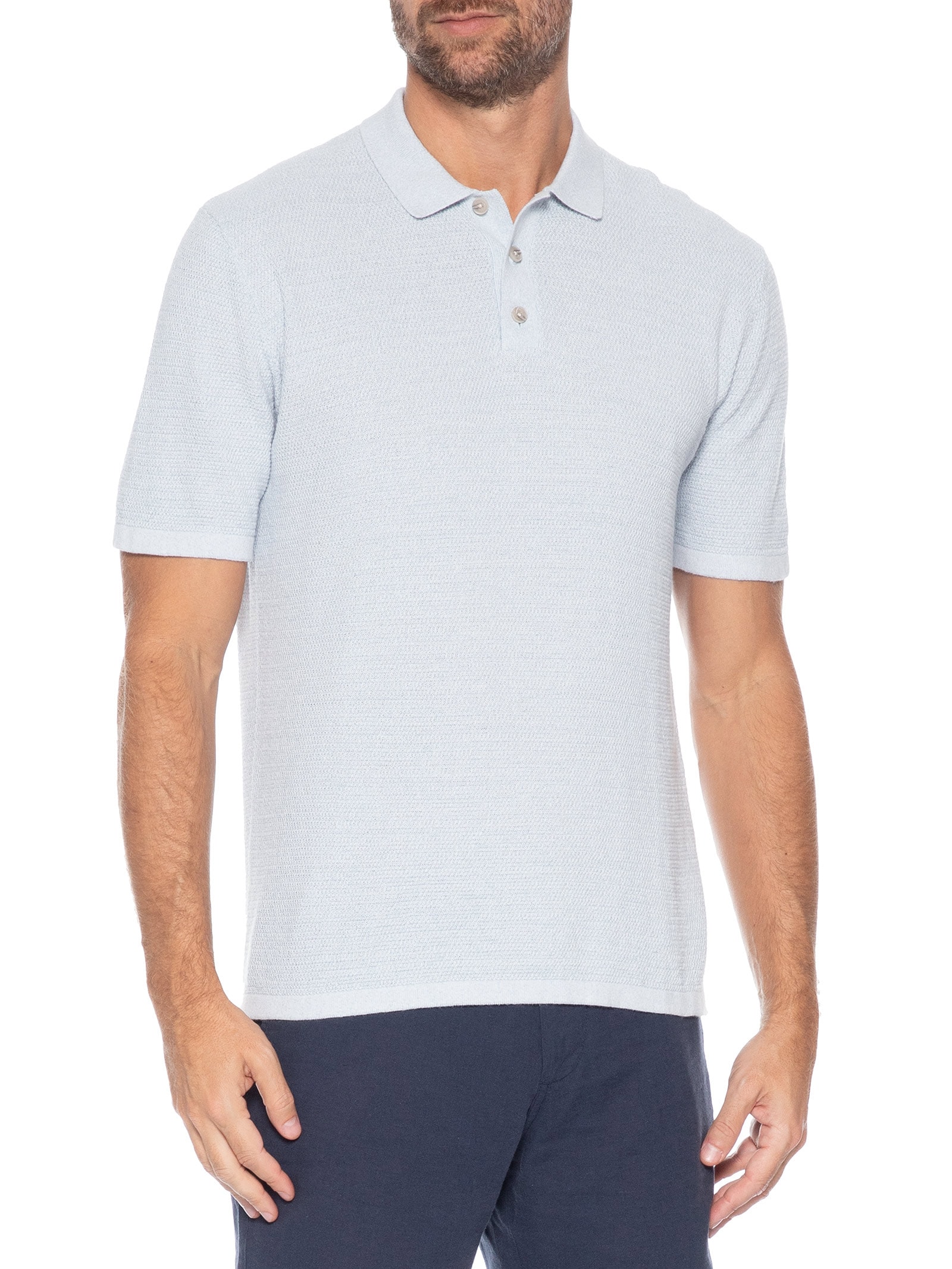 Polo Masculina George Algodão Orgânico Azul Jack & Jones