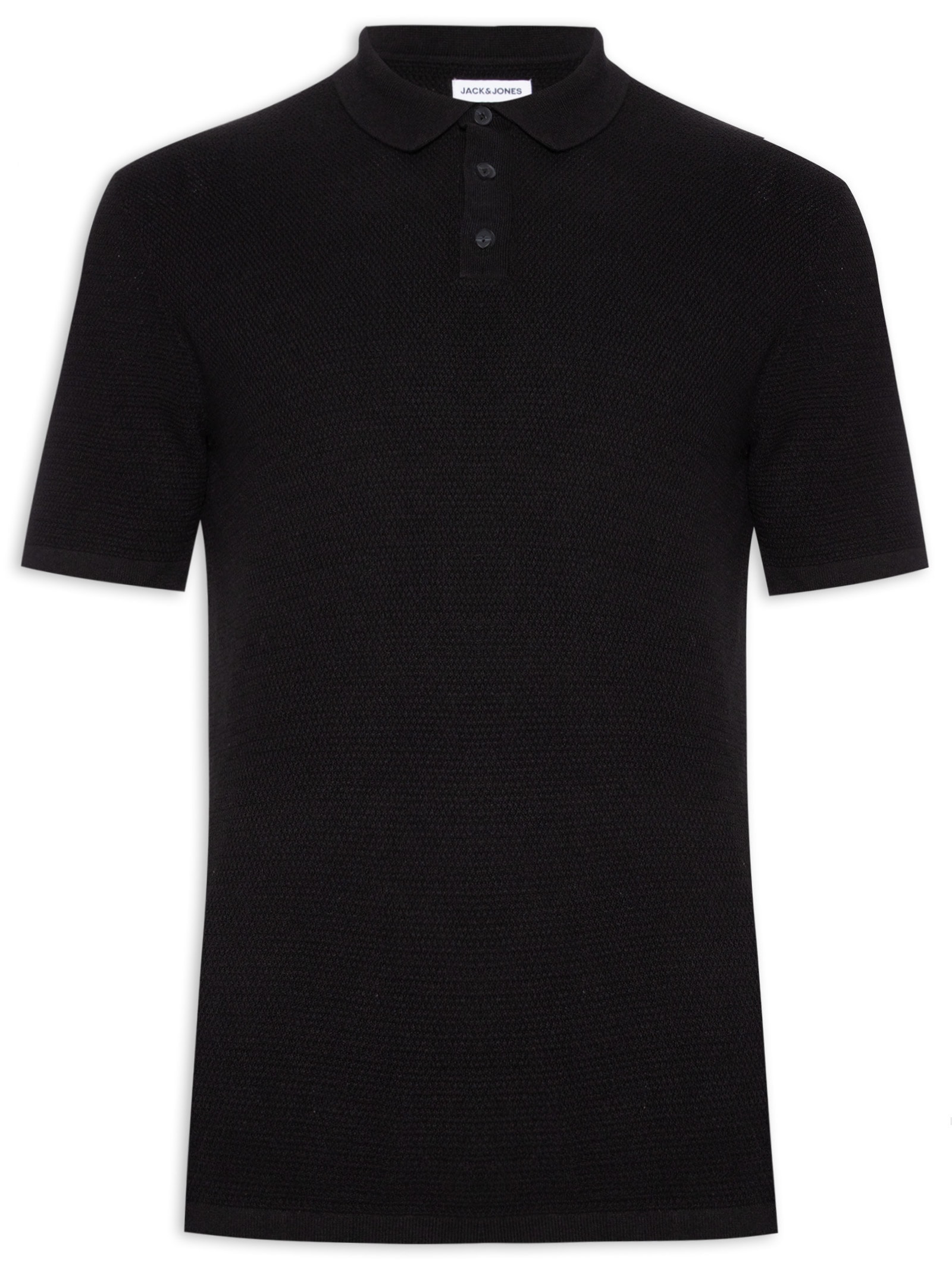 Polo Masculina George Algodão Orgânico Preto Jack & Jones