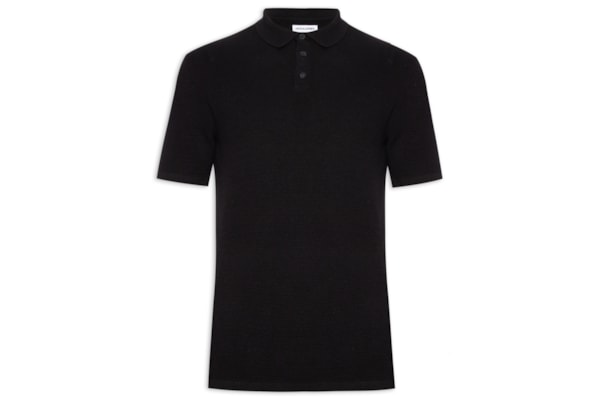 Polo Masculina George Algodão Orgânico - Preto