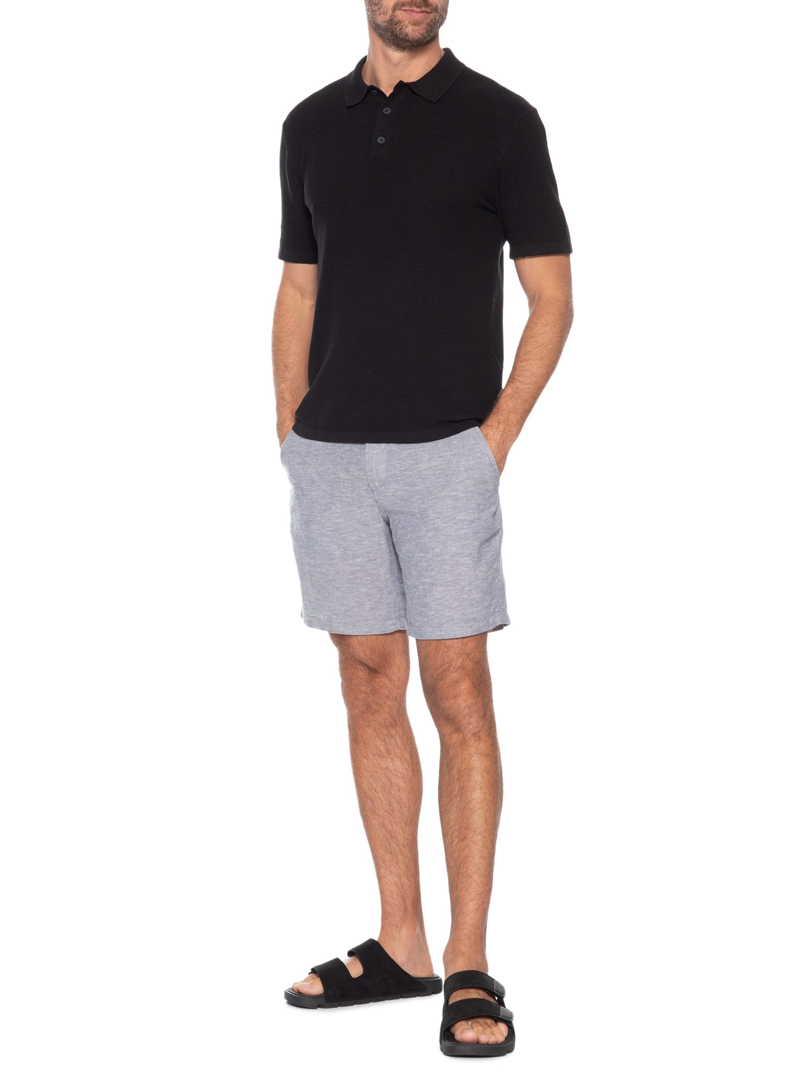 Polo Masculina George Algodão Orgânico Preto Jack & Jones