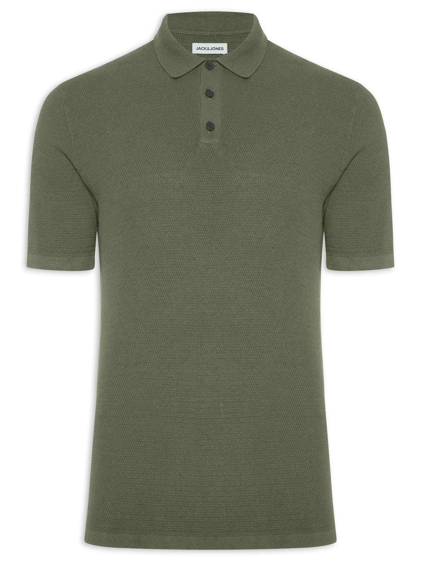 Polo Masculina George Algodão Orgânico Verde Jack & Jones