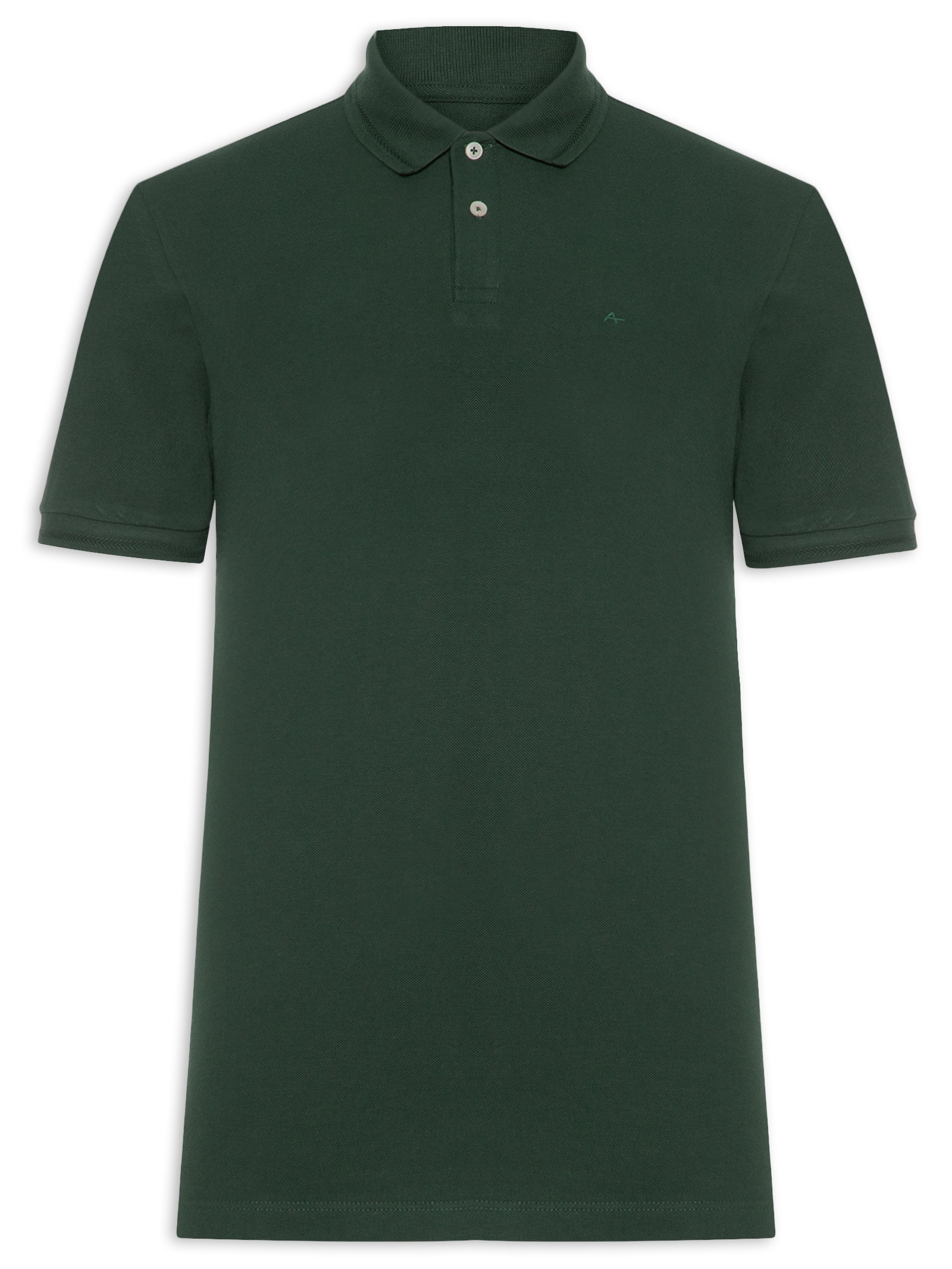 Polo Masculina Gola Espinha De Peixe Em Piquet Verde Aramis