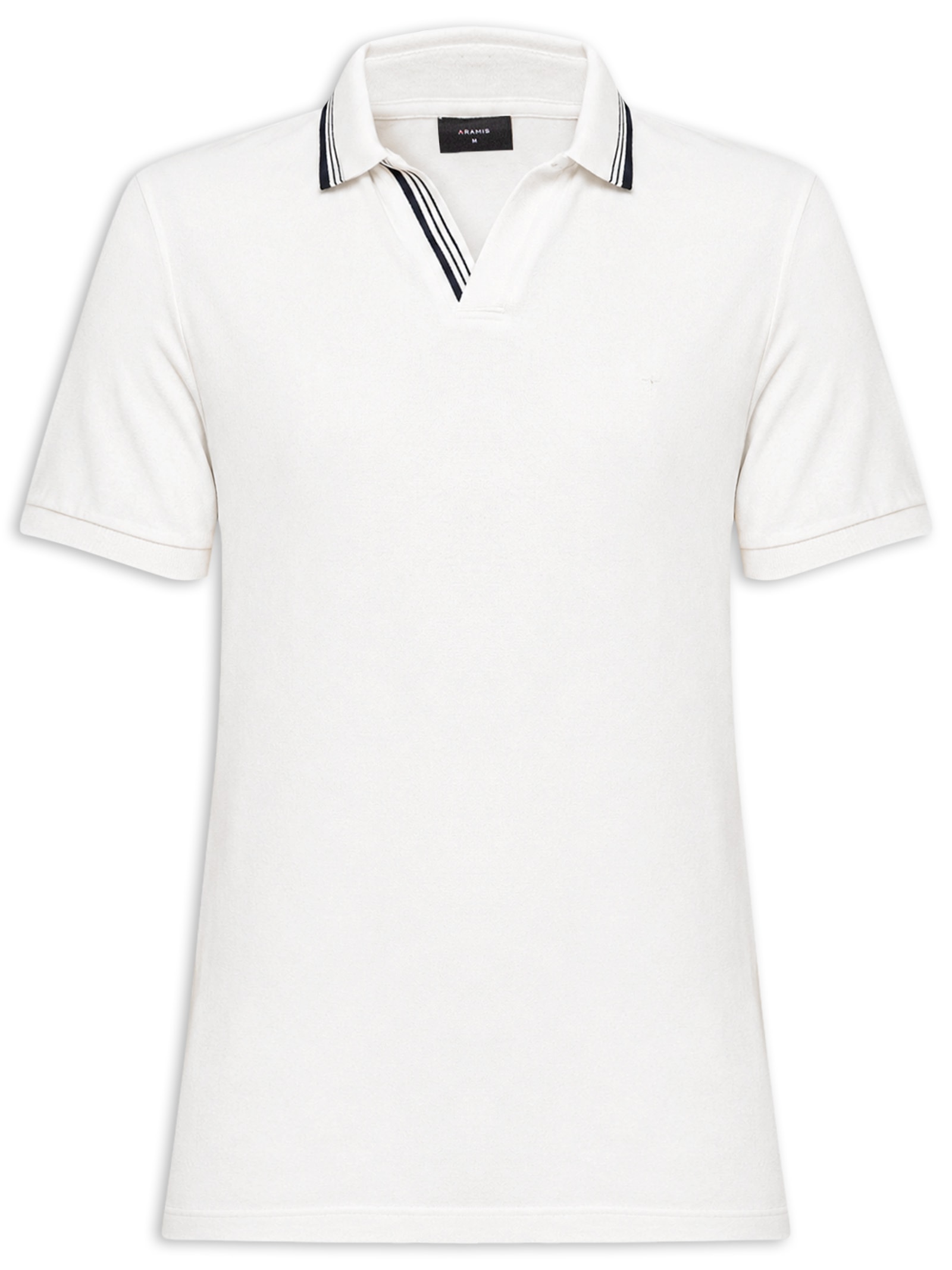 Polo Masculina Gola Friso Gola V Branco Aramis