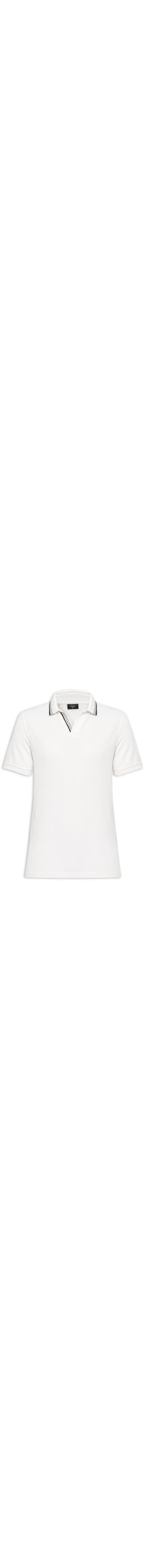 Polo Masculina Gola Friso Gola V - Branco
