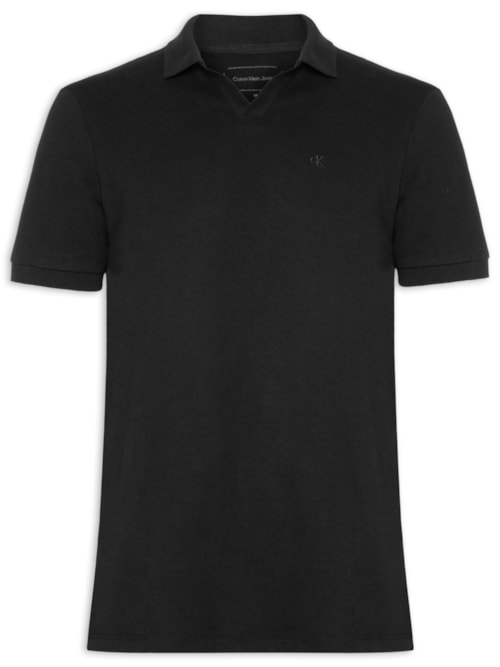 Polo Masculina Gola V – Preto
