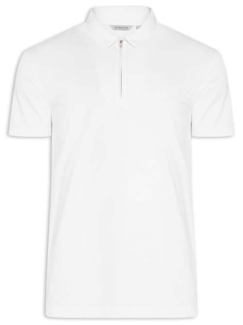 Polo Masculina Half Zip Ultrasoft Algodão – Branco