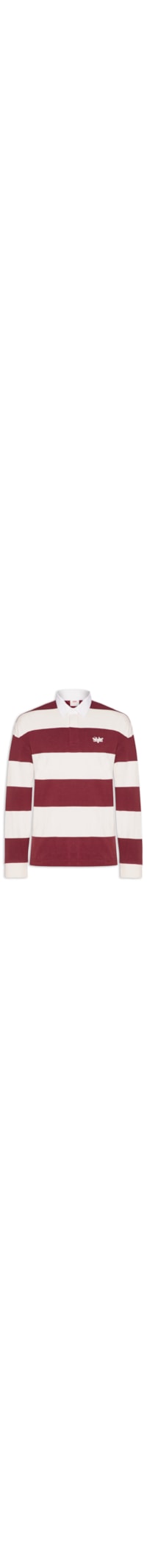 Polo Masculina Hudson Boxy Manga Longa Rubgby - Vermelho