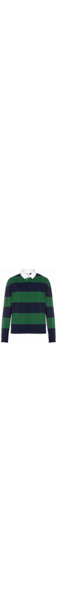 Polo Masculina Hudson Boxy Manga Longa Rugby - Verde