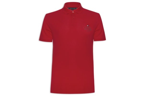 Polo Masculina Ic Stack Chest Regular - Vermelho