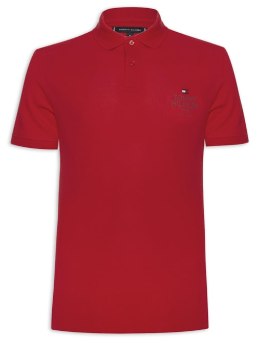 Polo Masculina Ic Stack Chest Regular – Vermelho
