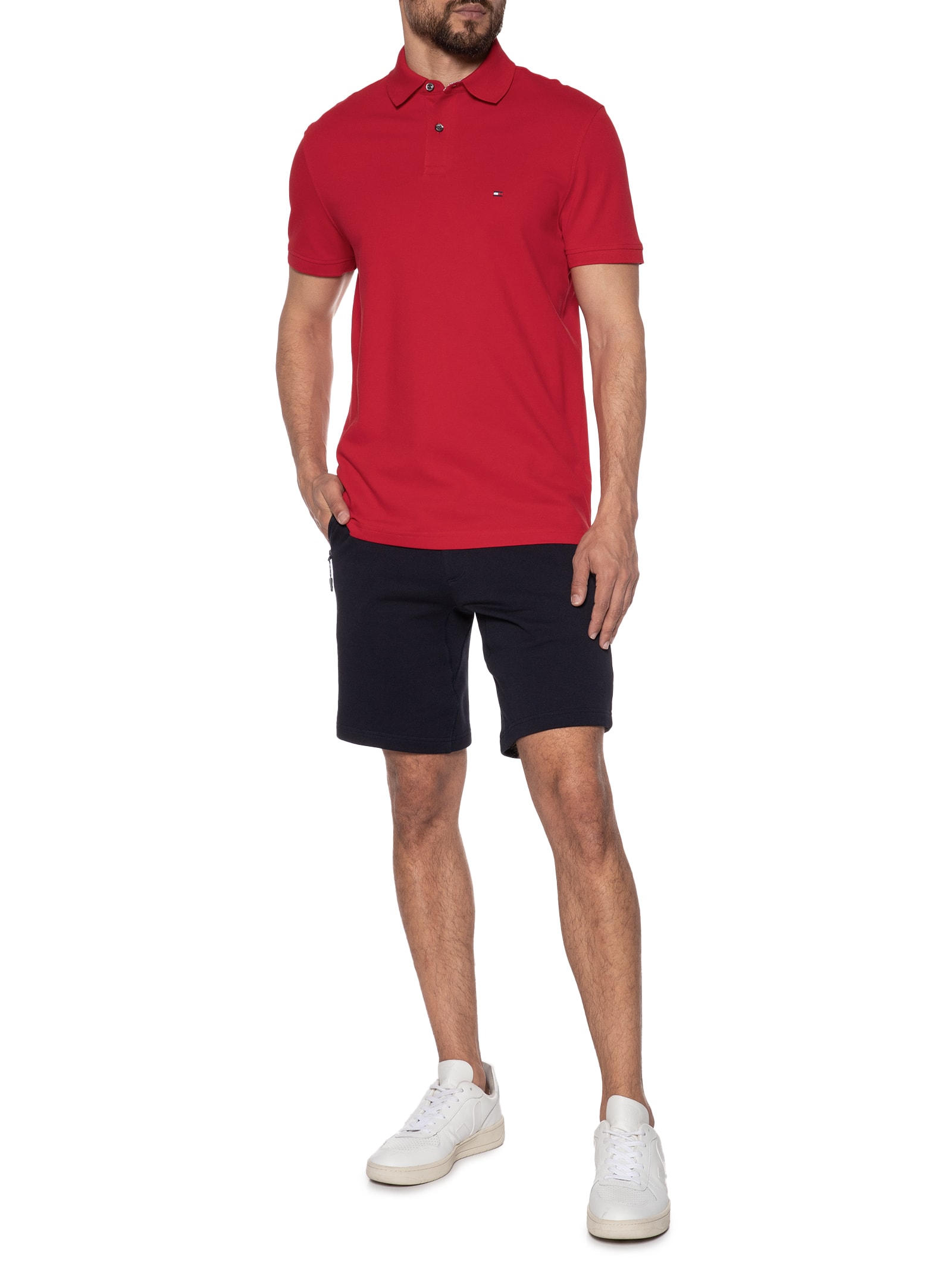 Polo Masculina Im 1985 Regular Vermelho Tommy Hilfiger