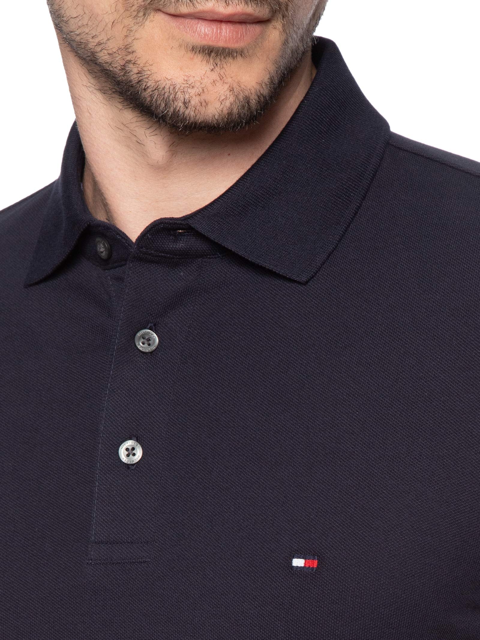 Polo Masculina Im 1985 Slim Fit Azul Tommy Hilfiger