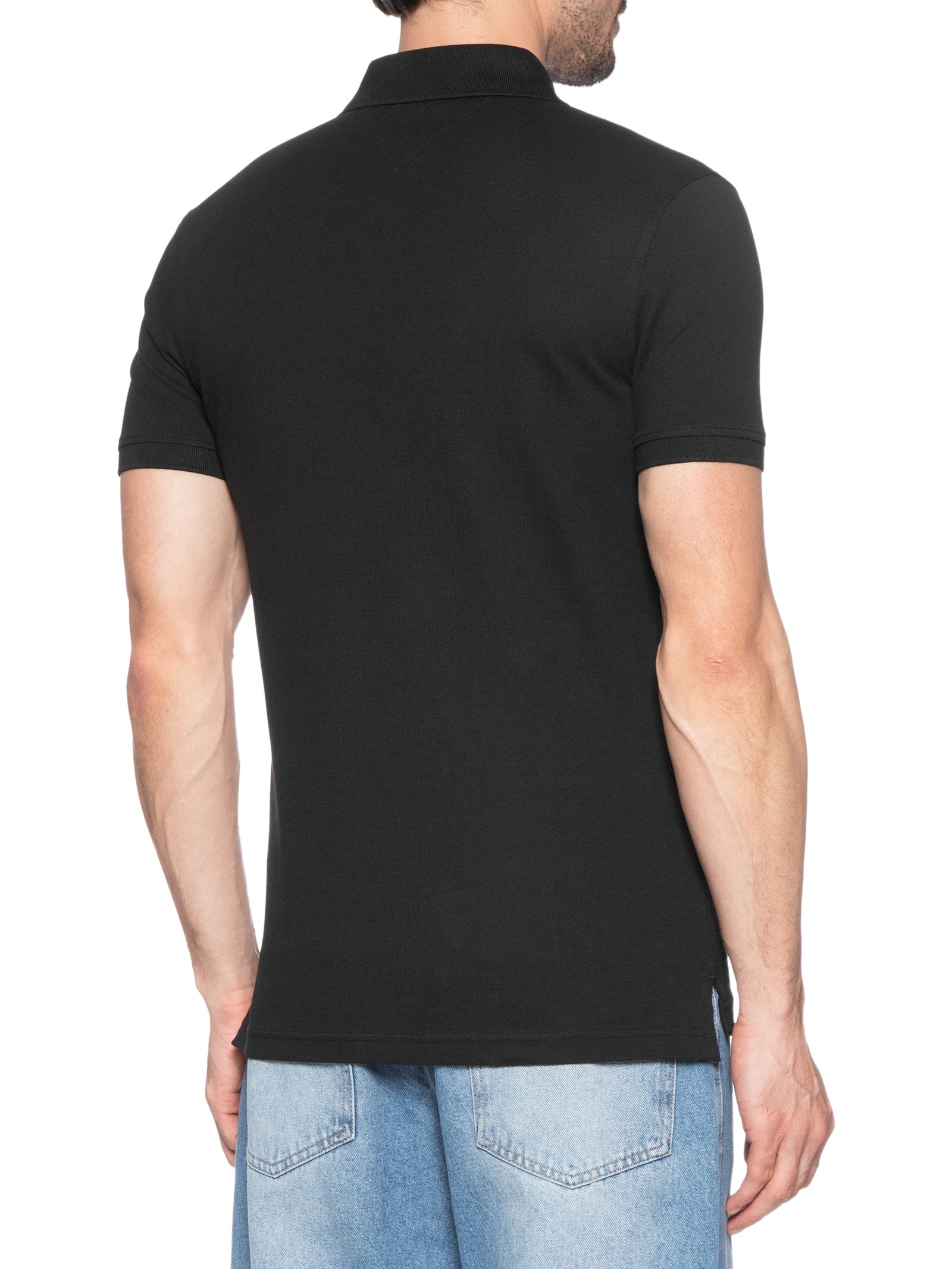 Polo Masculina Im 1985 Slim Fit Preto Tommy Hilfiger