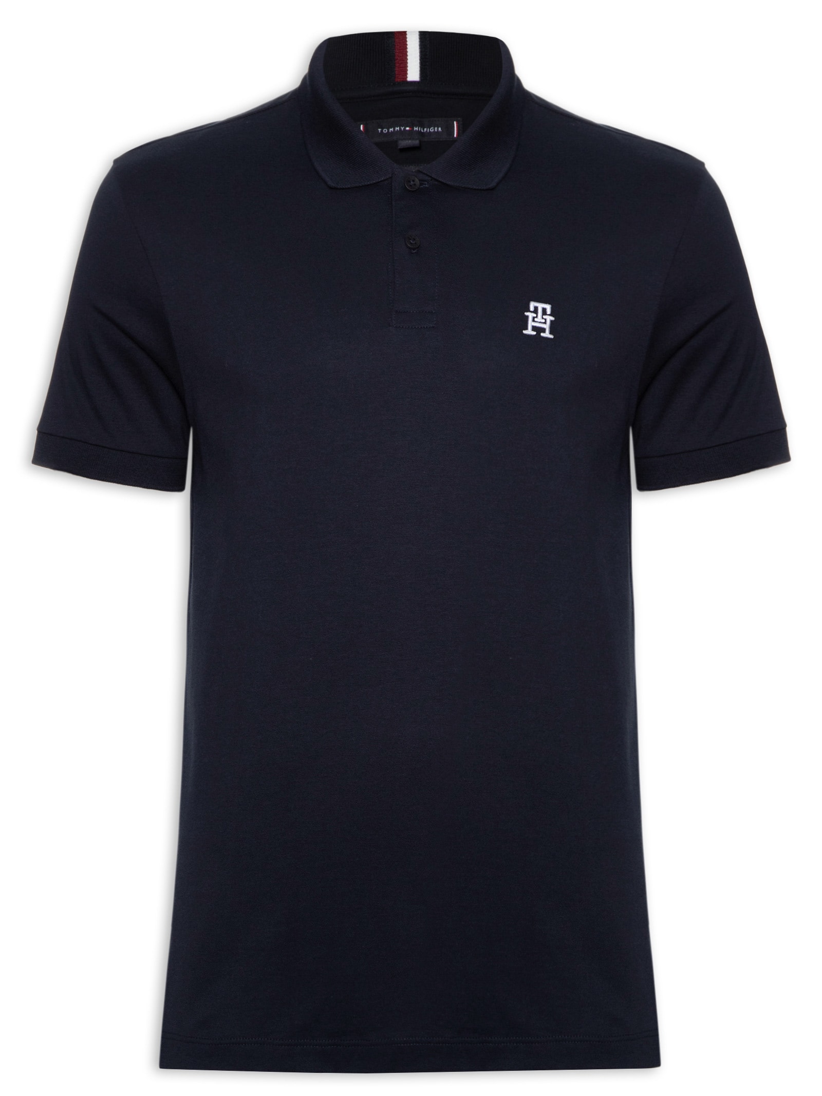Polo Masculina Imd Interlock Reg Azul Tommy Hilfiger