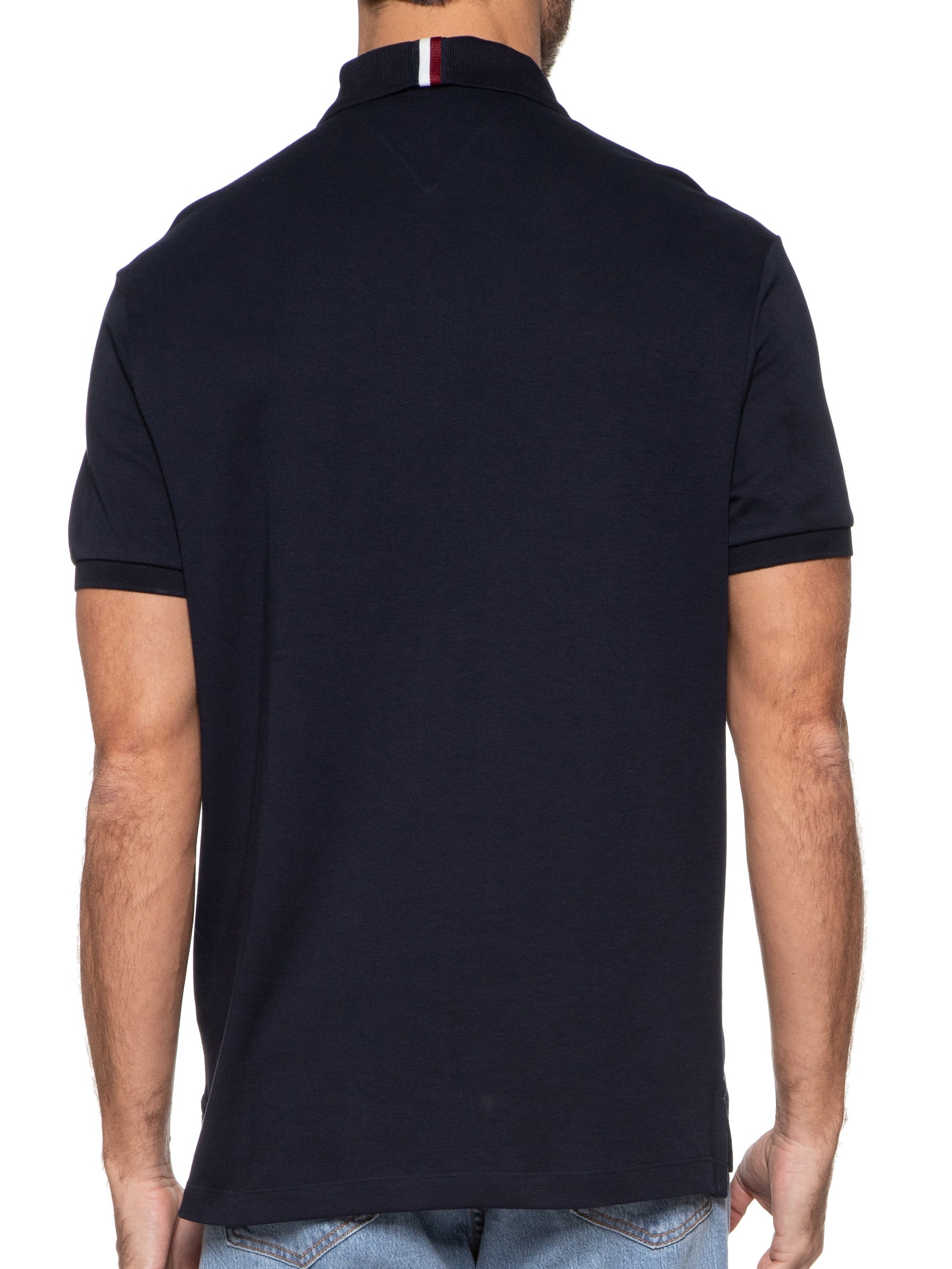 Polo Masculina Imd Interlock Reg Azul Tommy Hilfiger