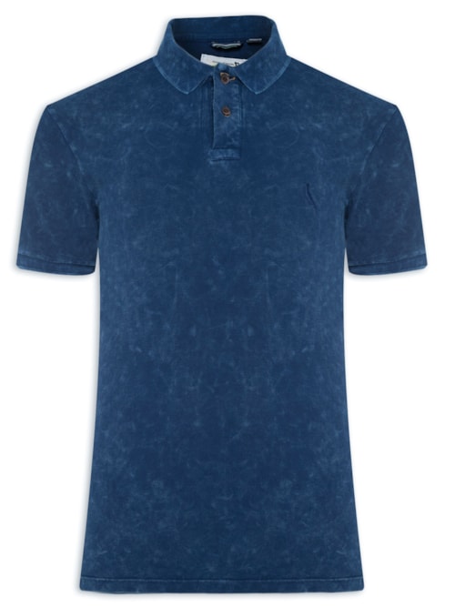 Polo Masculina Indigo Marmorizado Jeans – Azul