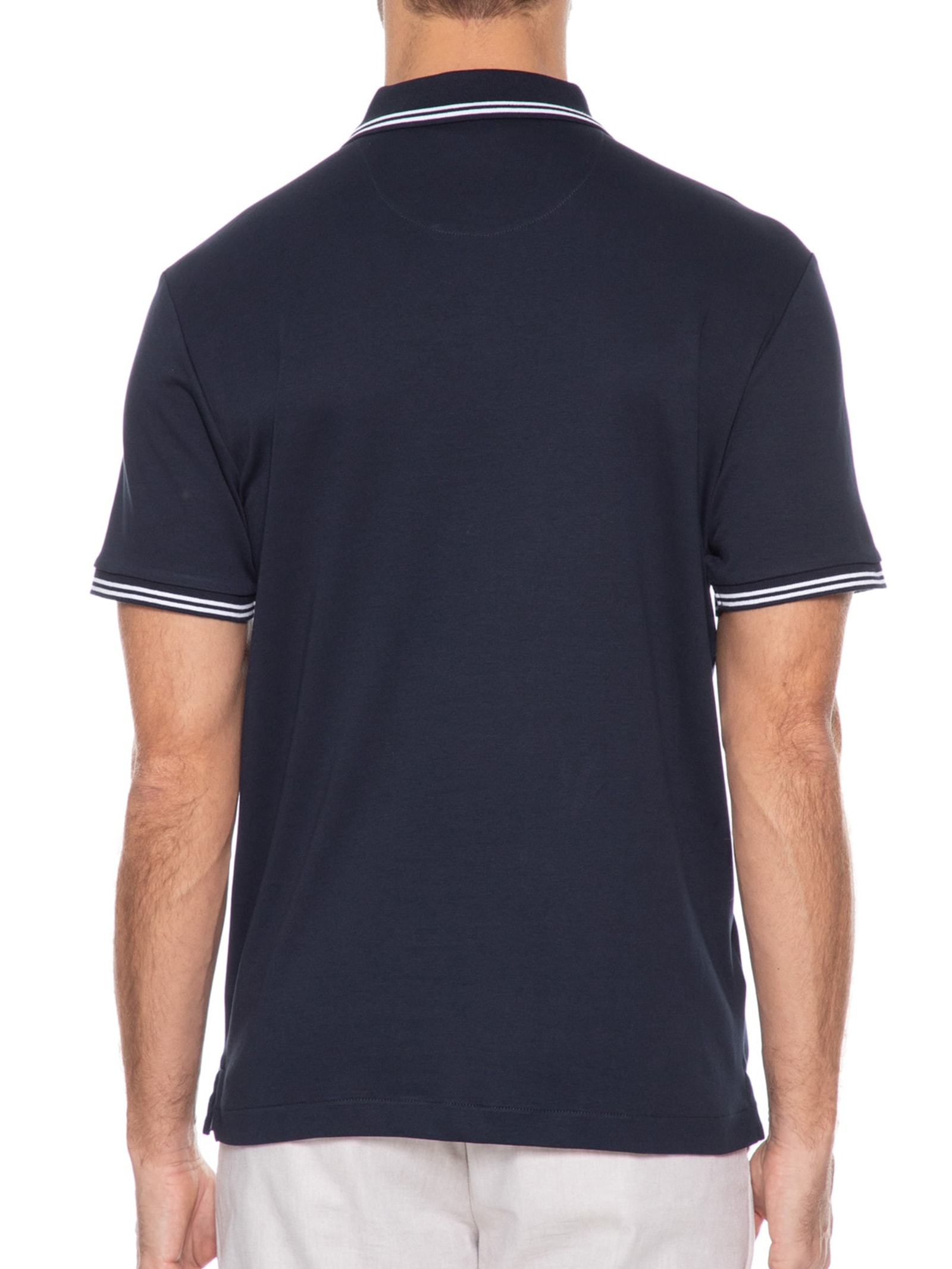 Polo Masculina Interlock Azul Original Penguin