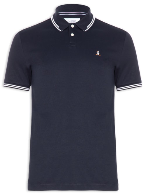 Polo Masculina Interlock - Azul