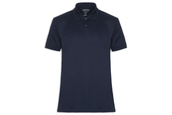 Polo Masculina Interlock Em Pima Cotton - Azul