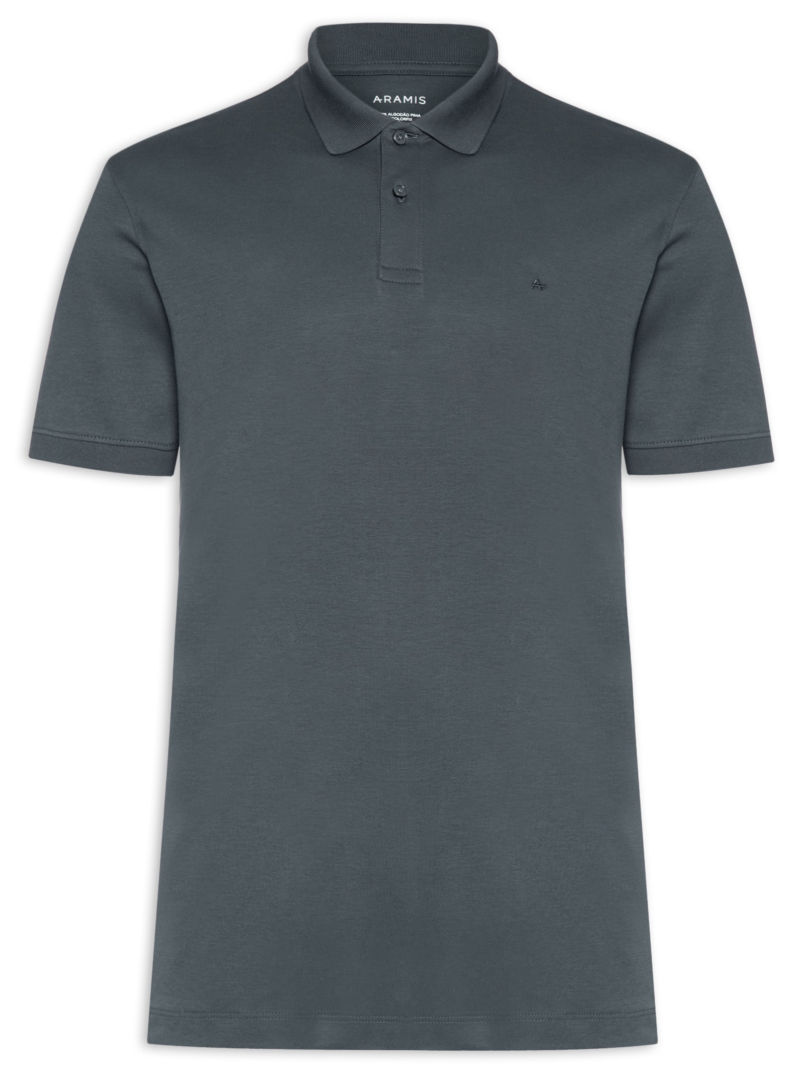 Polo Masculina Interlock Pima Cinza Aramis
