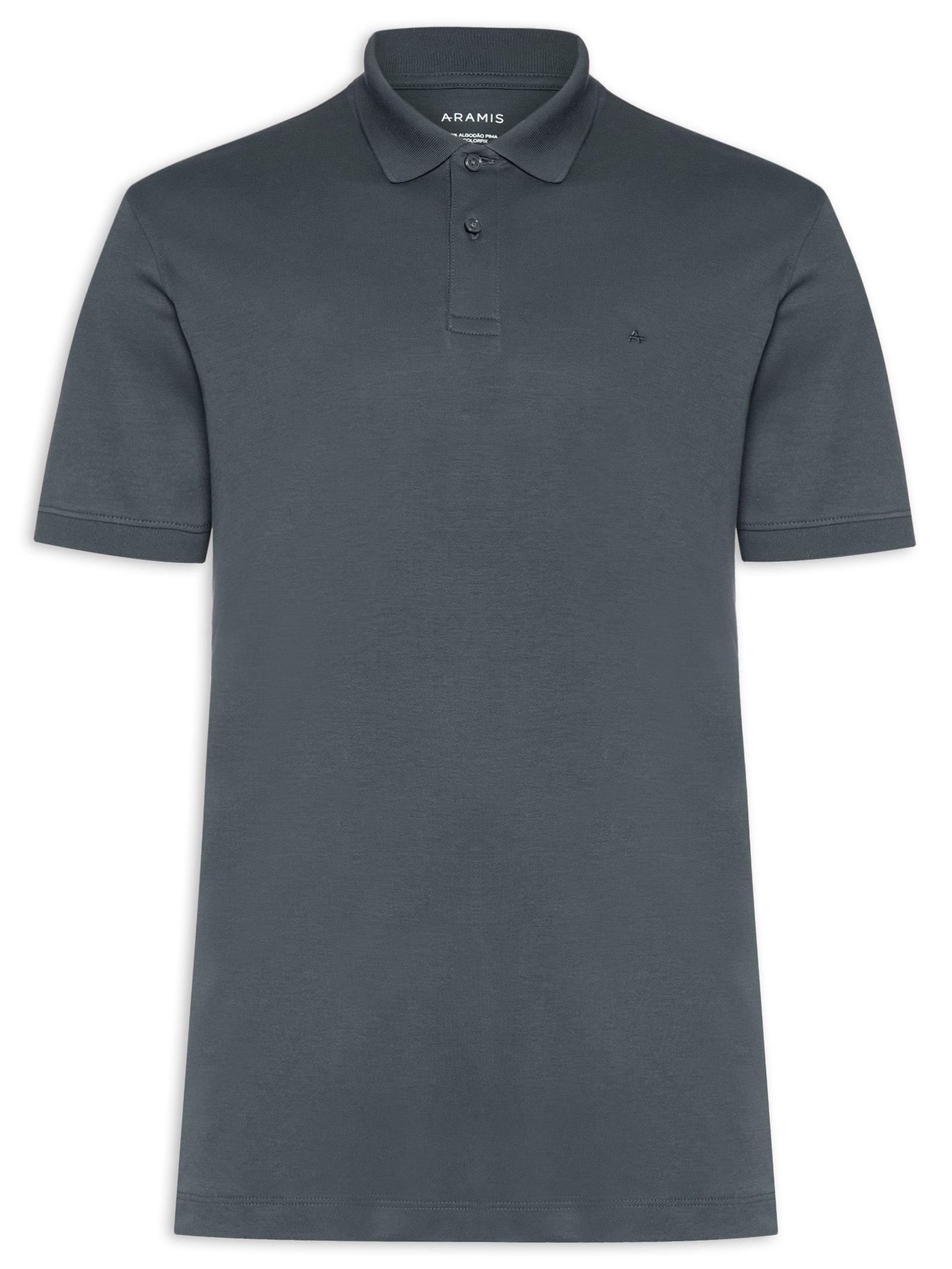 Polo Masculina Interlock Pima Cinza Aramis