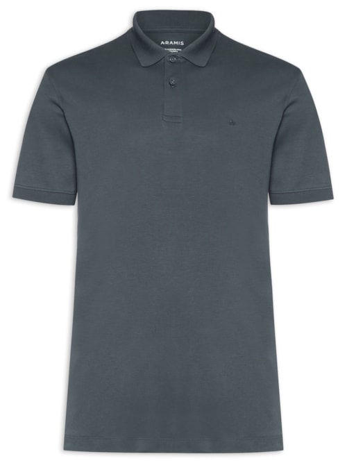 Polo Masculina Interlock Pima - Cinza