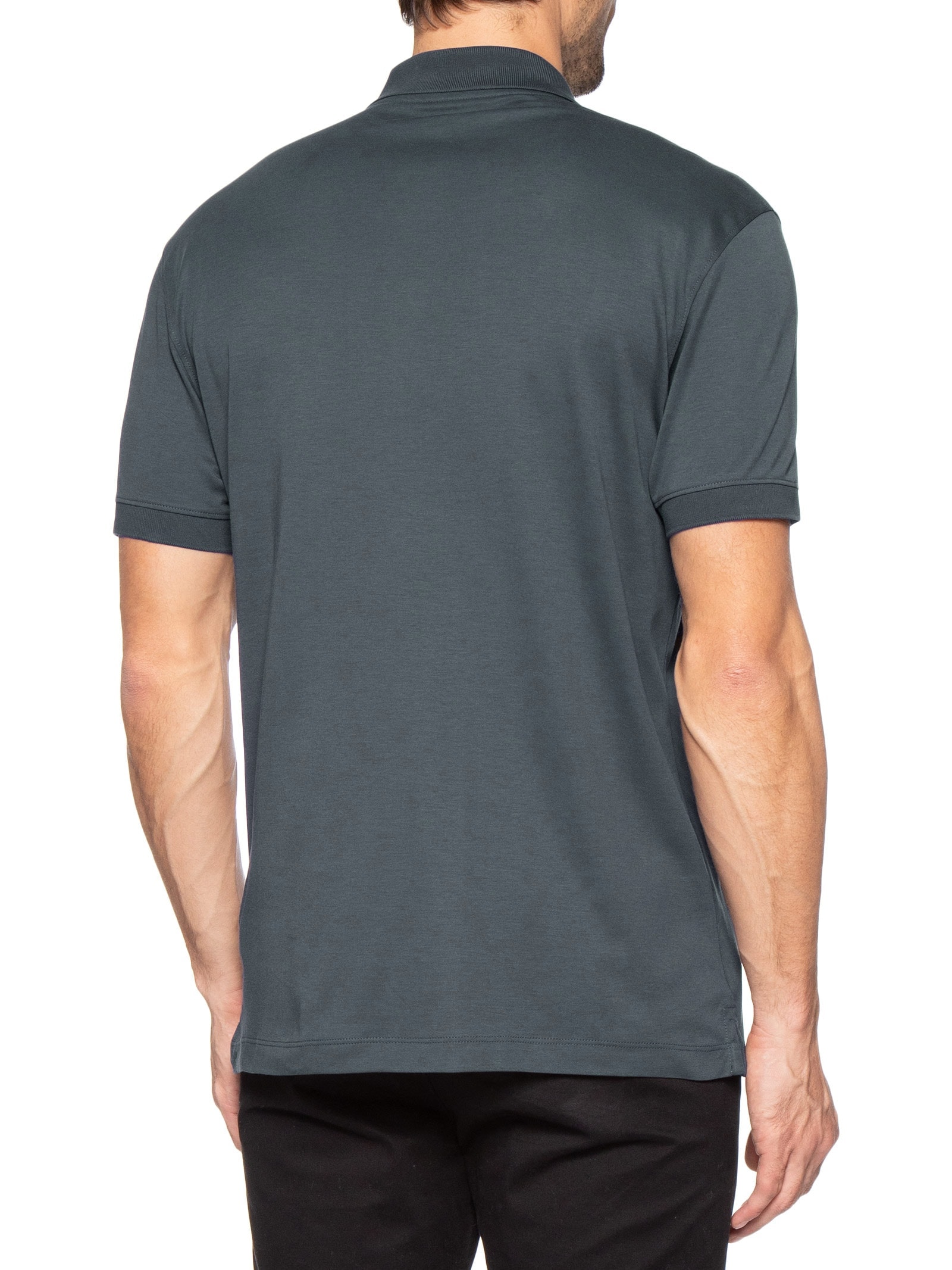 Polo Masculina Interlock Pima Cinza Aramis