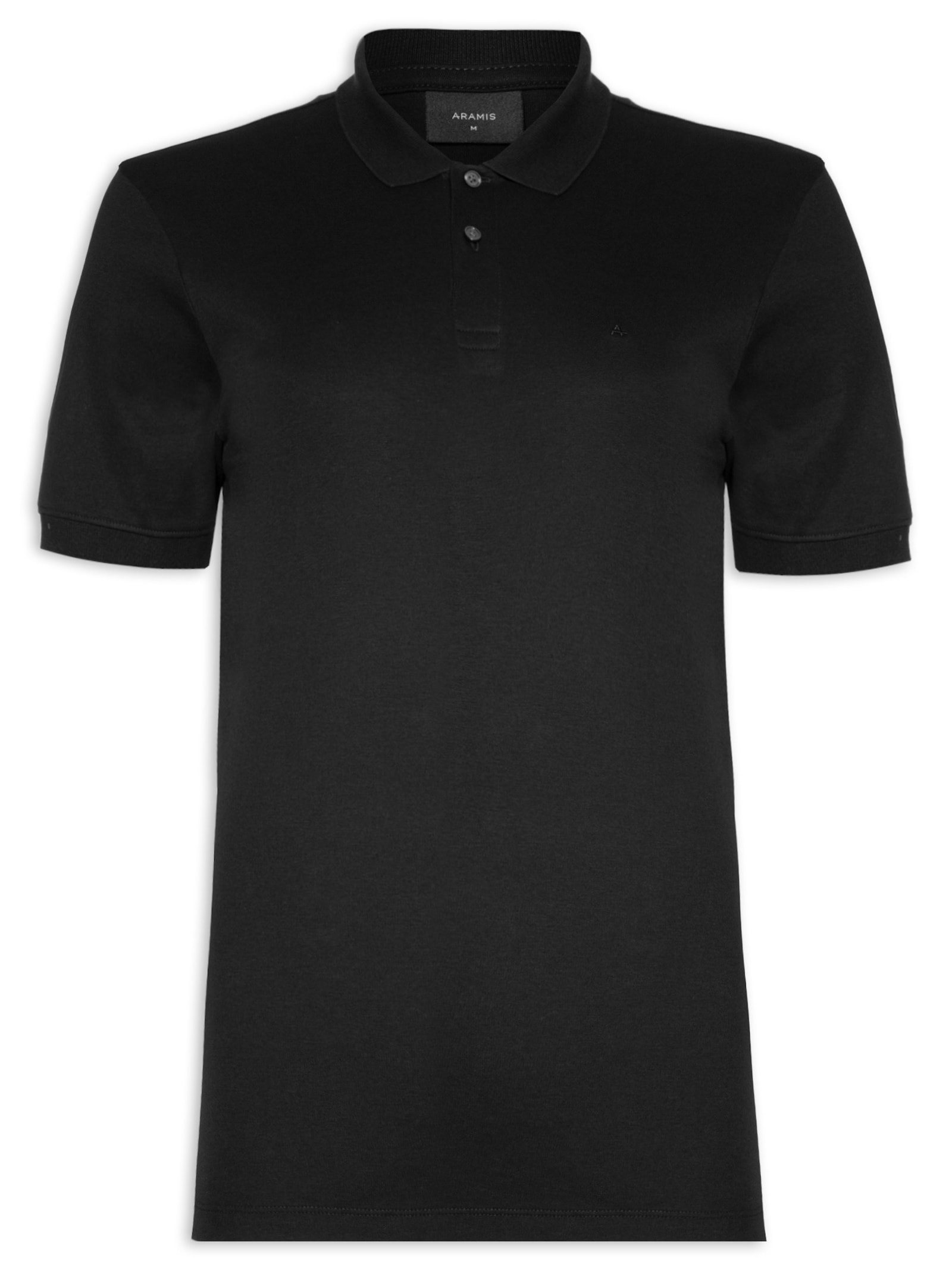 Polo Masculina Interlock Pima Preto Aramis