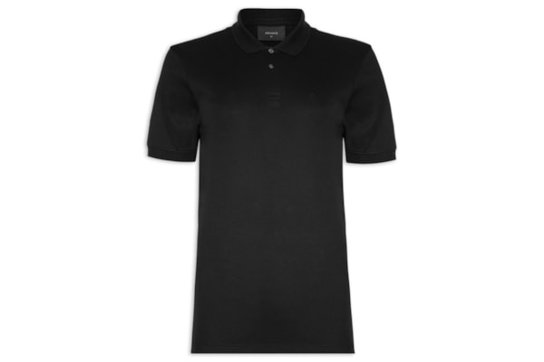 Polo Masculina Interlock Pima - Preto