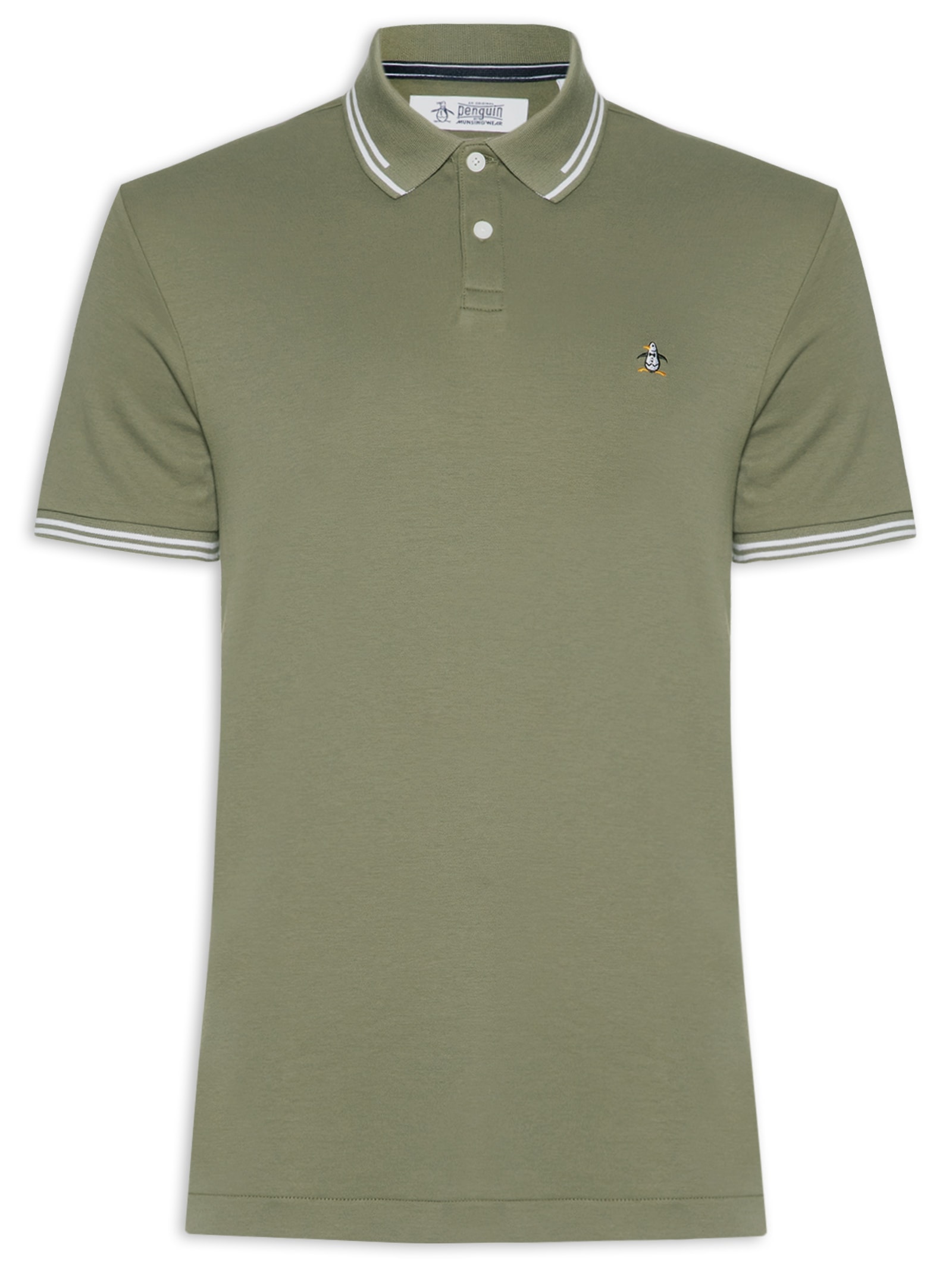 Polo Masculina Interloque Lisa Verde Original Penguin